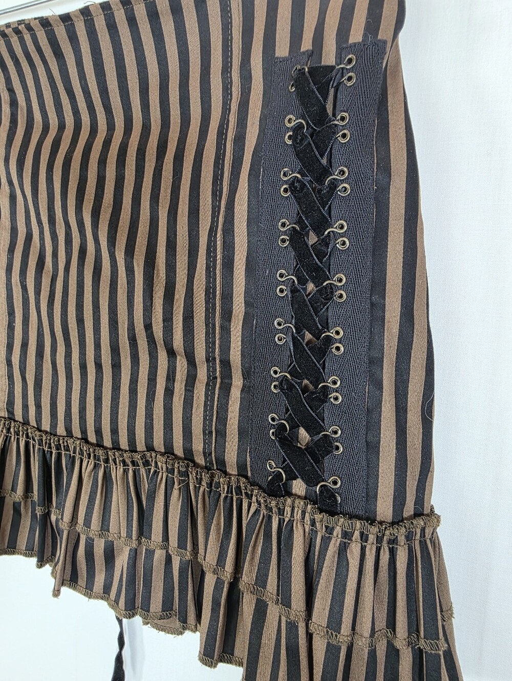 NWT Spin Doctor Steampunk Stripe Bustier Skirt Set S - Picture 13 of 16